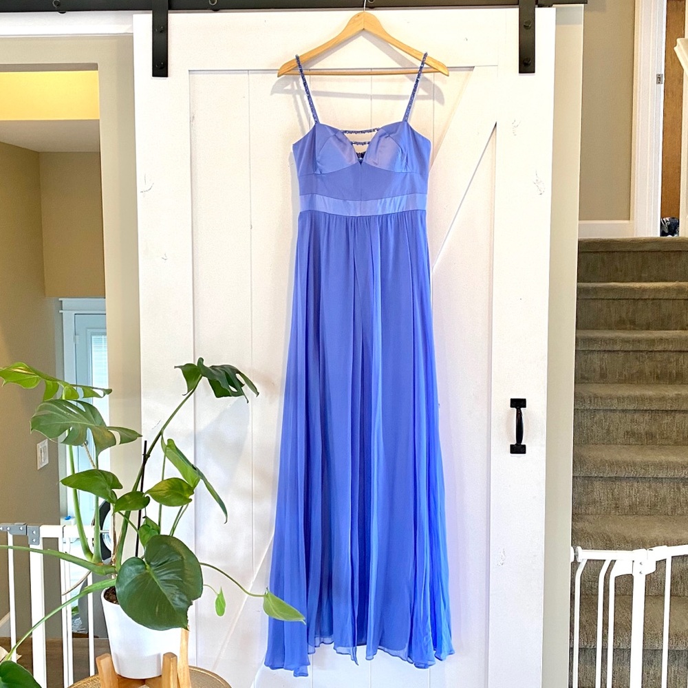 COPY - Gorgeous periwinkle silk and beaded gown!